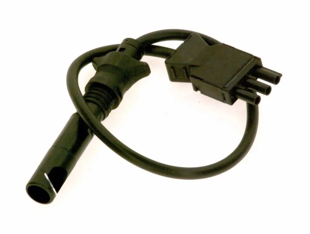Flammenfühler von Bosch mit einem Kabel, das an einem Anschluss verbunden ist, und einer rund geformten Spitze.